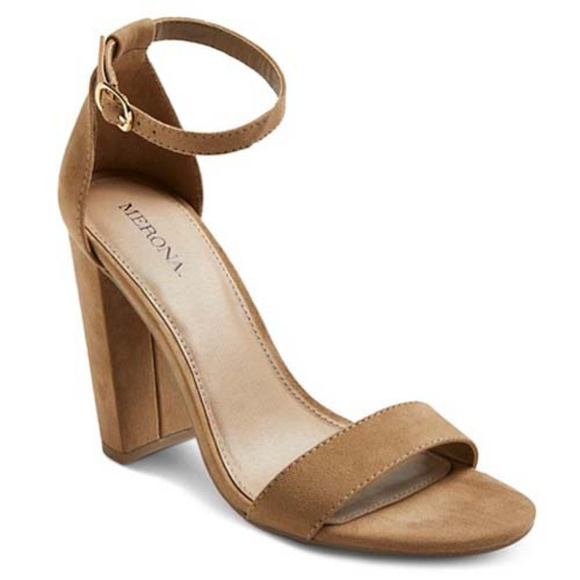 Merona Shoes - NEW! Merona Lulu Block Heel Pumps, Taupe/Tan